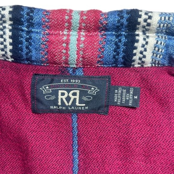 Vintage RRL Ralph Lauren Southwestern Polo Jacquard Chimayo Long Sleeve Workshir - Picture 7 of 11